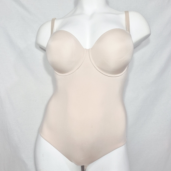 36DDD Wacoal Bodysuit 801219 Red Carpet Strapless UW Shaping Body‎ Briefer Beige - Picture 1 of 12